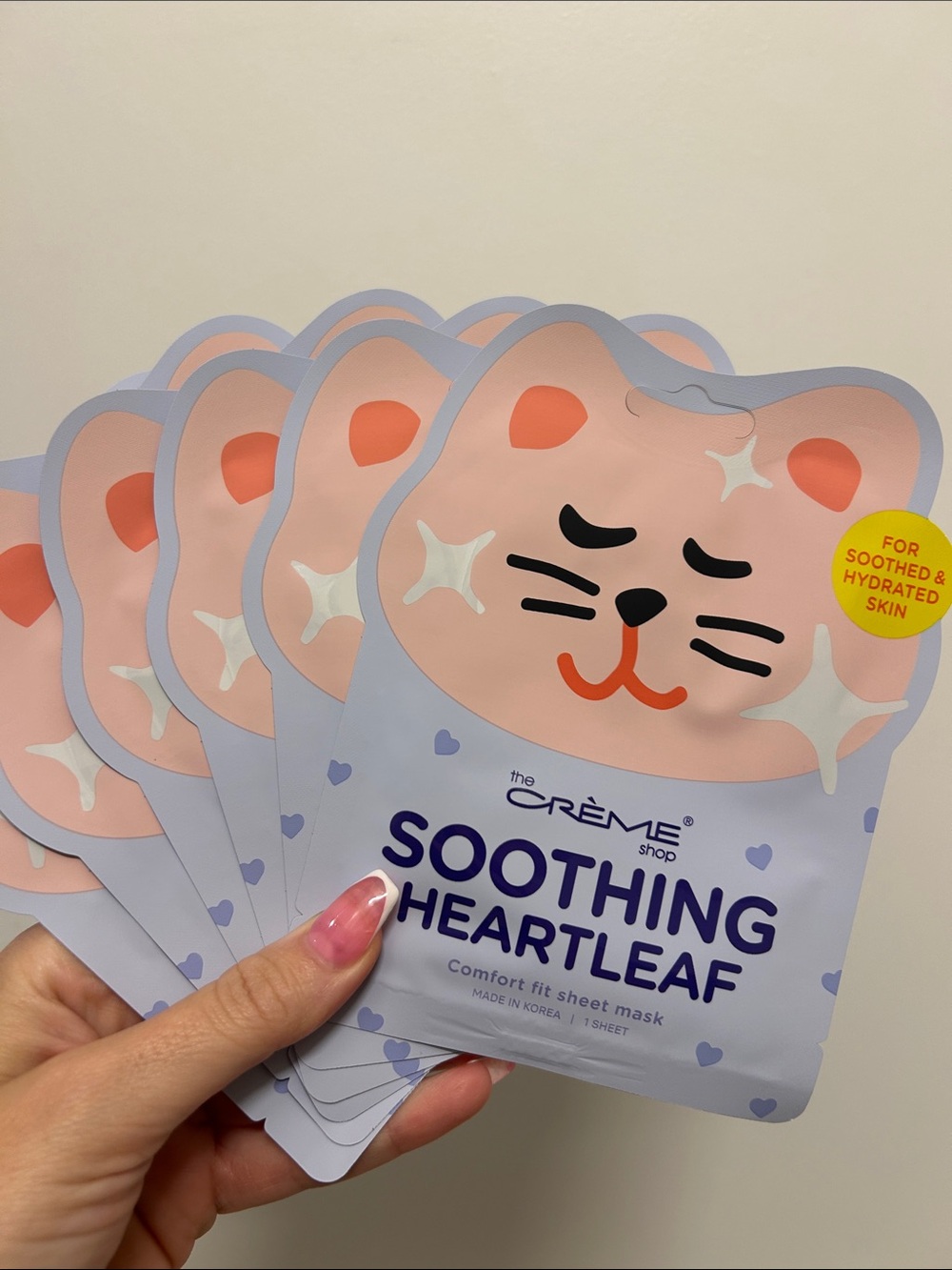 The Crème Shop (NWT) Soothing Heartleaf Sheet Mask — Set of 12